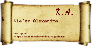 Kiefer Alexandra névjegykártya